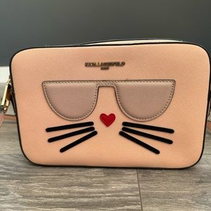 Karl Lagerfeld Woman’s Cat Face Maybelle Bag Excellent Condition